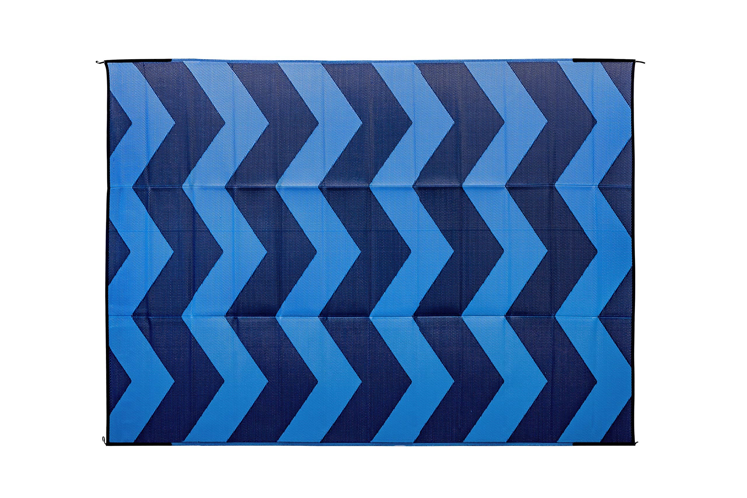 Camco Blue Chevron Reversible Outdoor Mat | 9 ft x 12 ft