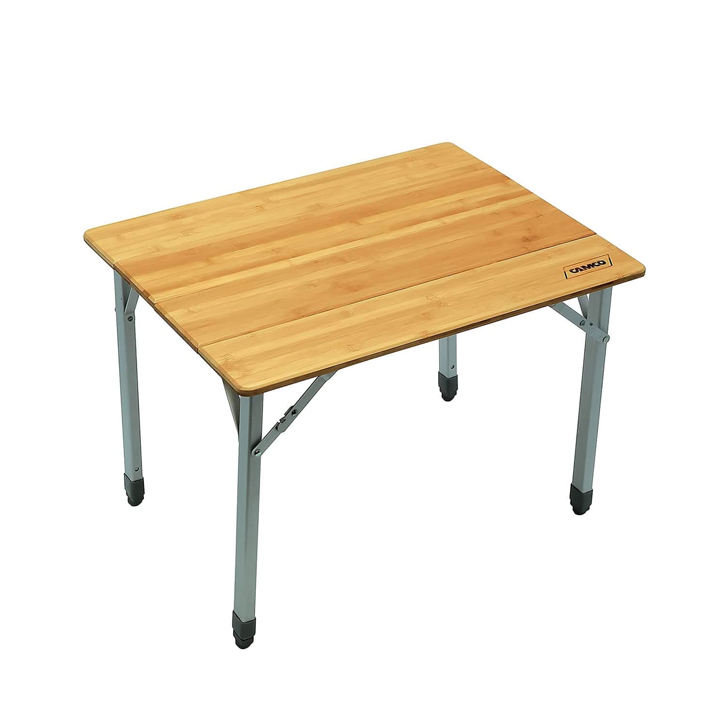 Camco Bamboo Folding Camping Table | 25.5" x 19.75" Top, Adjustable Aluminum Legs