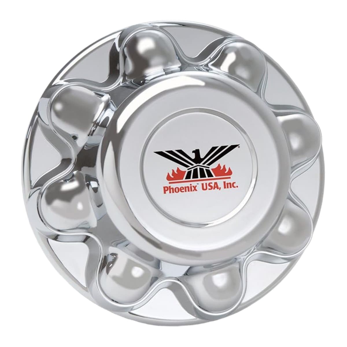 Phoenix USA Chrome ABS Hub Cover, 8-Lug on 6.5"