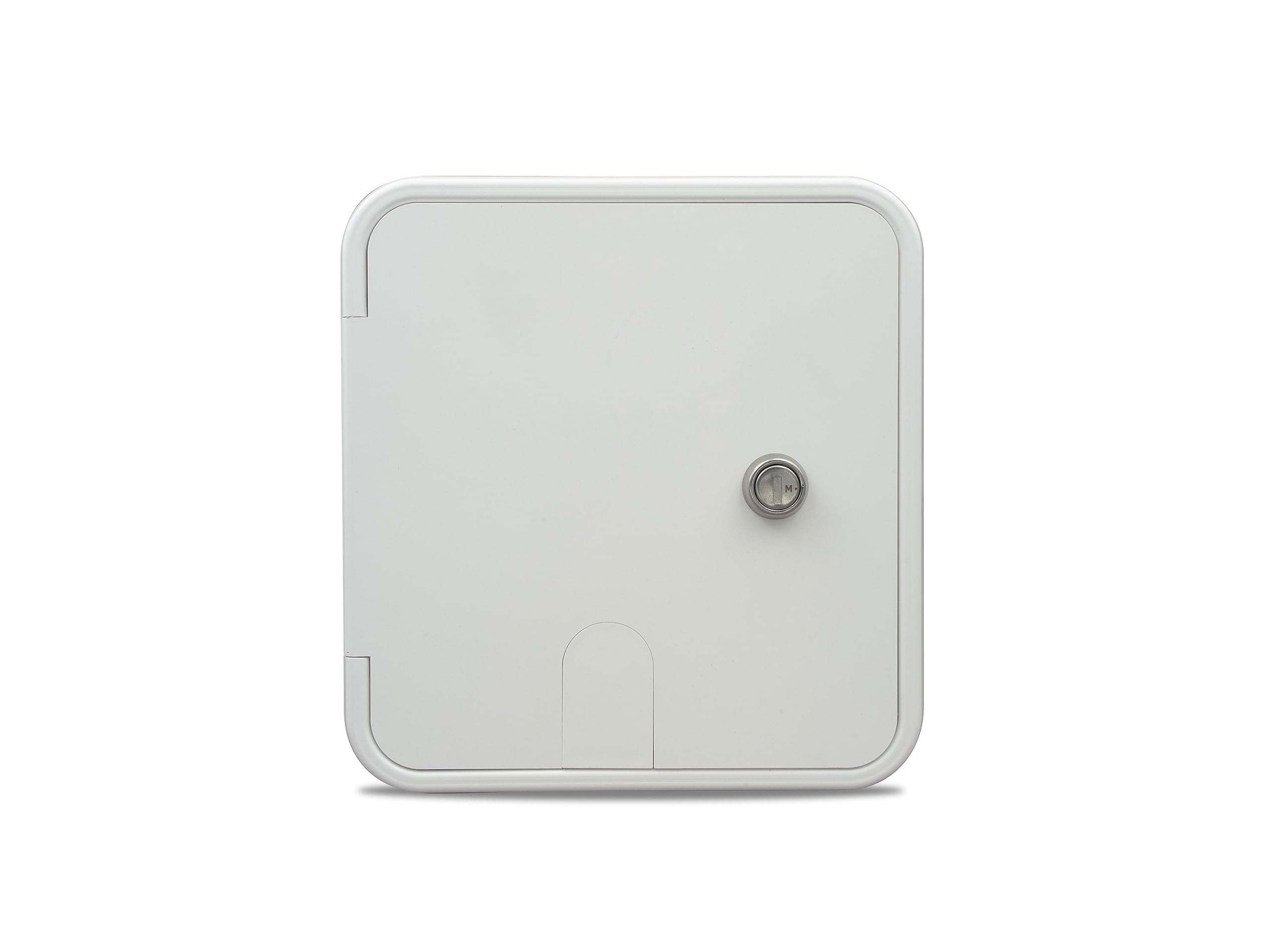 B&B Molders 30/50 Amp Electric Cord Hatch with Key Lock | Polar White