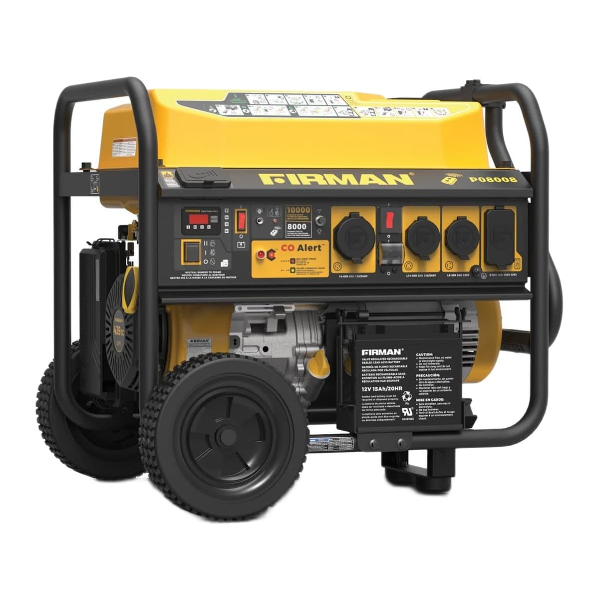Firman P08008 Portable Generator, 10,000W Remote Start with CO Alert