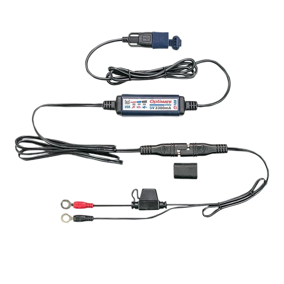 OptiMate O-108 Smart Inline 3300mA USB Charger Kit with Battery Monitor
