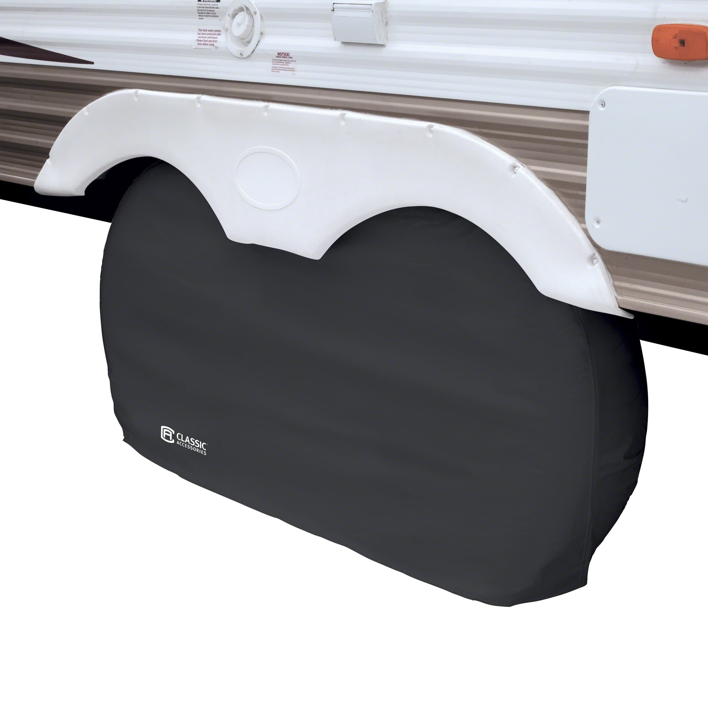 Classic Accessories Over Drive Dual Axle Wheel Cover | Fits 27"-30" Dia, 8" Tread, Black