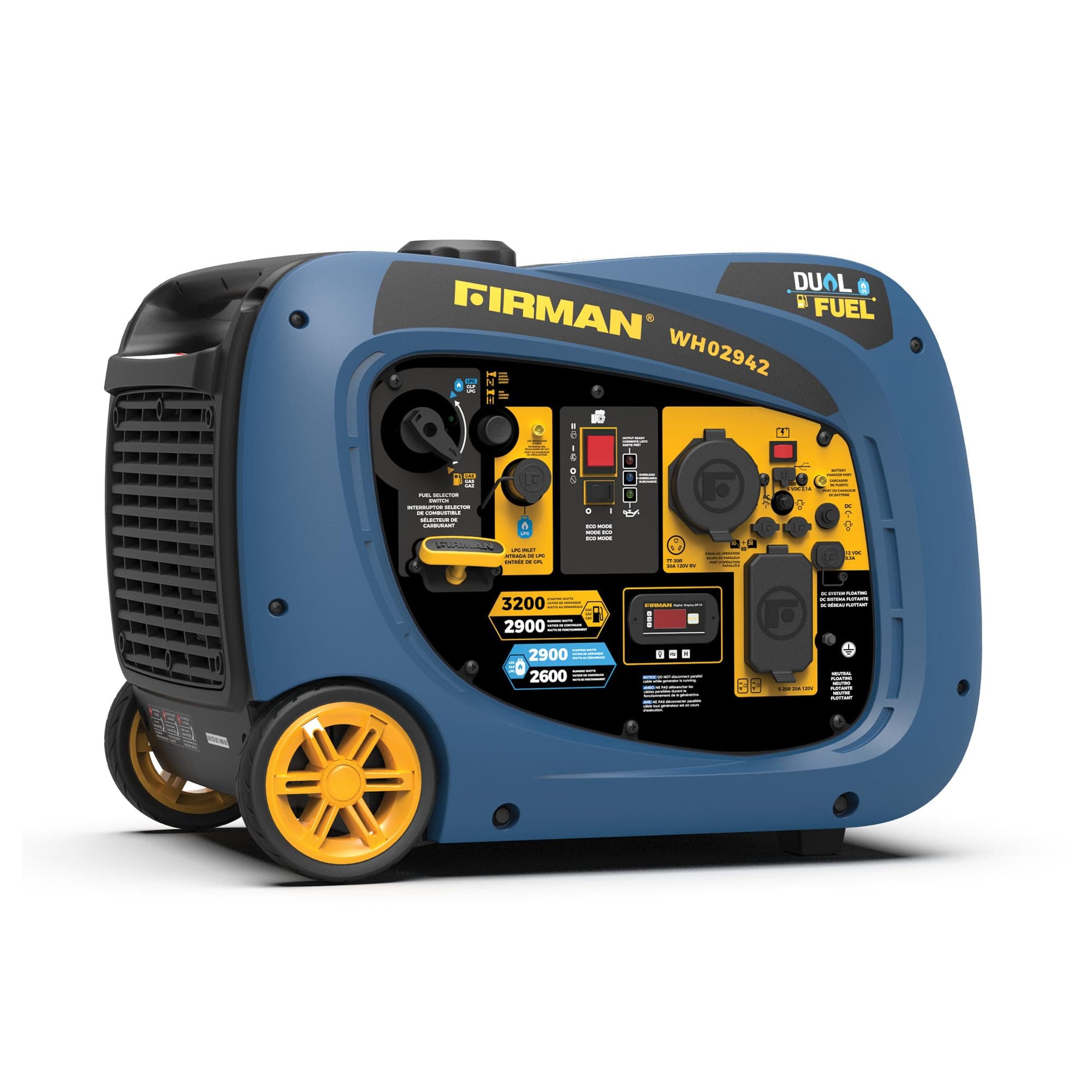Firman WH03041 Dual Fuel Inverter Generator | 3300W Starting / 3000W Running, Gas or Propane