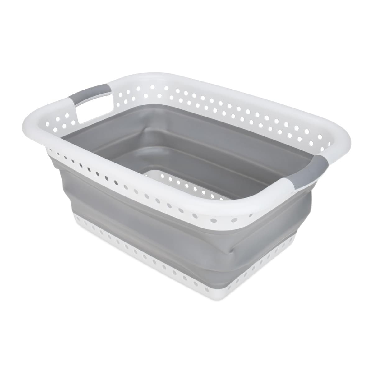 Camco Collapsible Utility Basket | Large, White/Gray