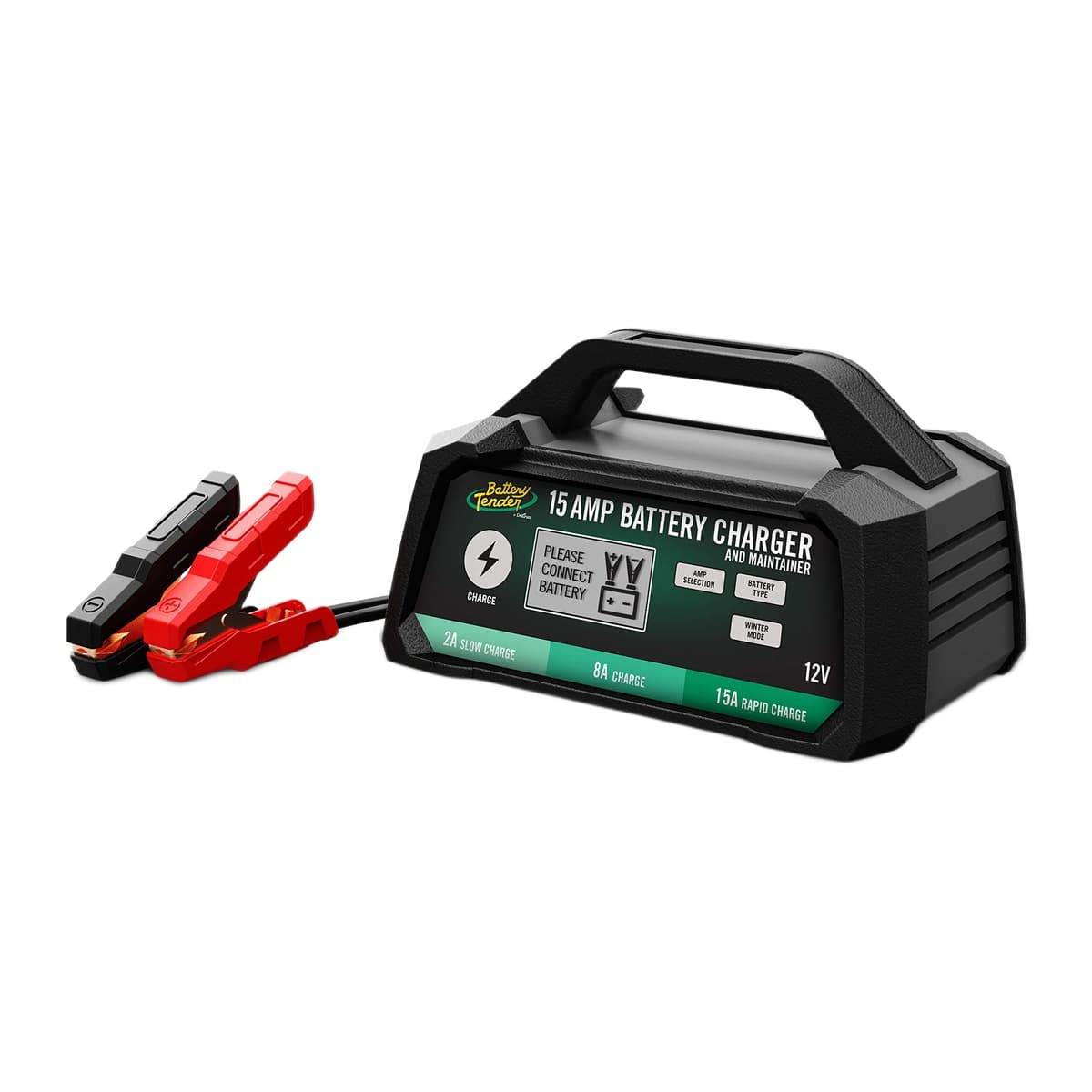 Battery Tender 12V Selectable Charger & Maintainer | 15/8/2 Amp, LCD