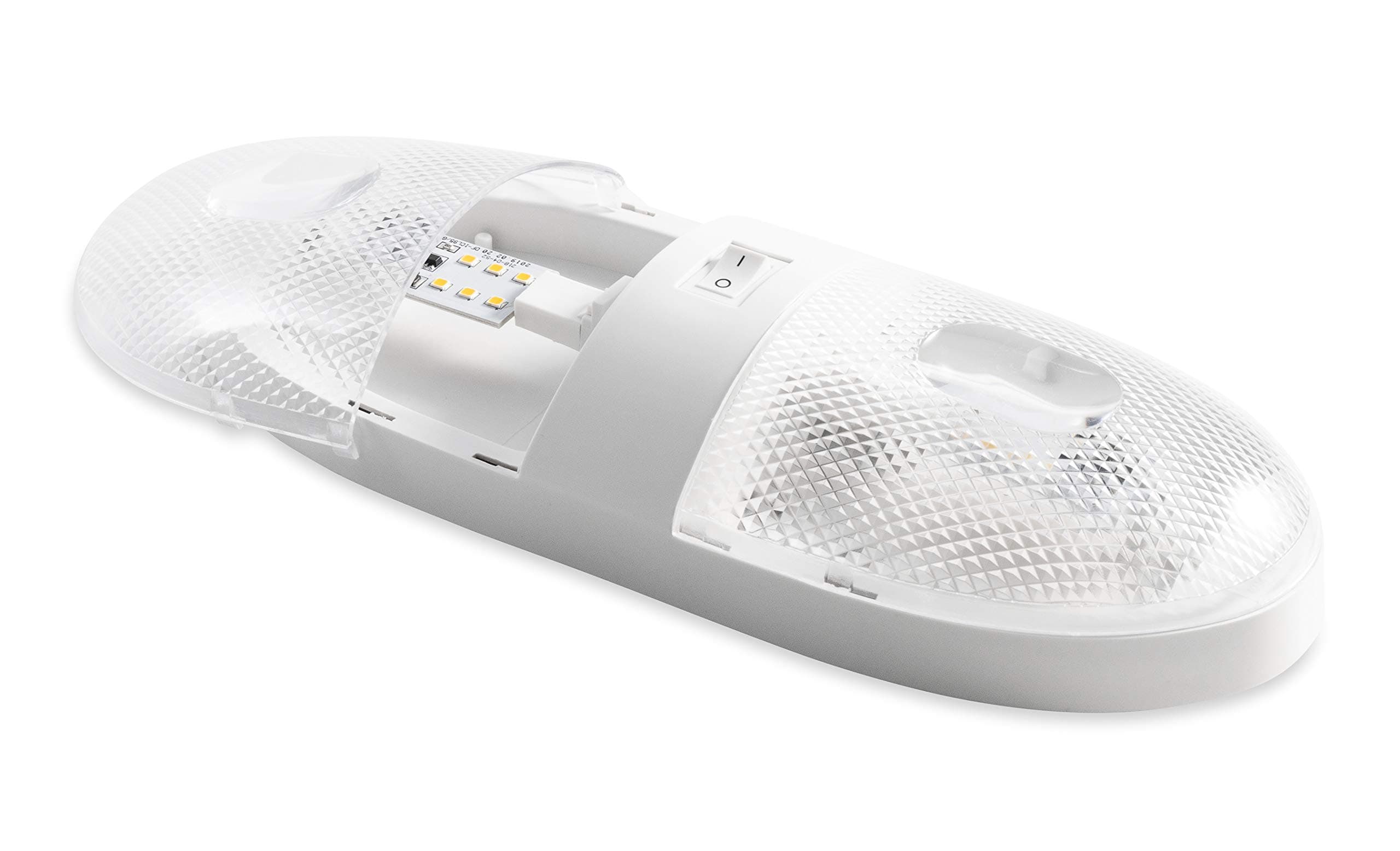 Camco LED Double Dome Light | 320 Lumens, 12-Volt, Warm White