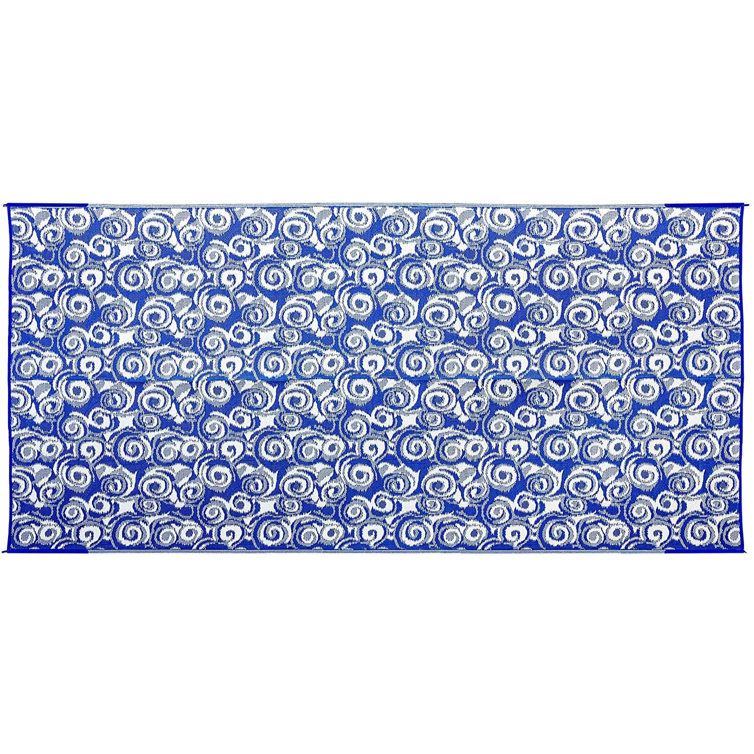Camco Reversible RV Awning & Outdoor Mat | 8' x 16', Charcoal Swirl