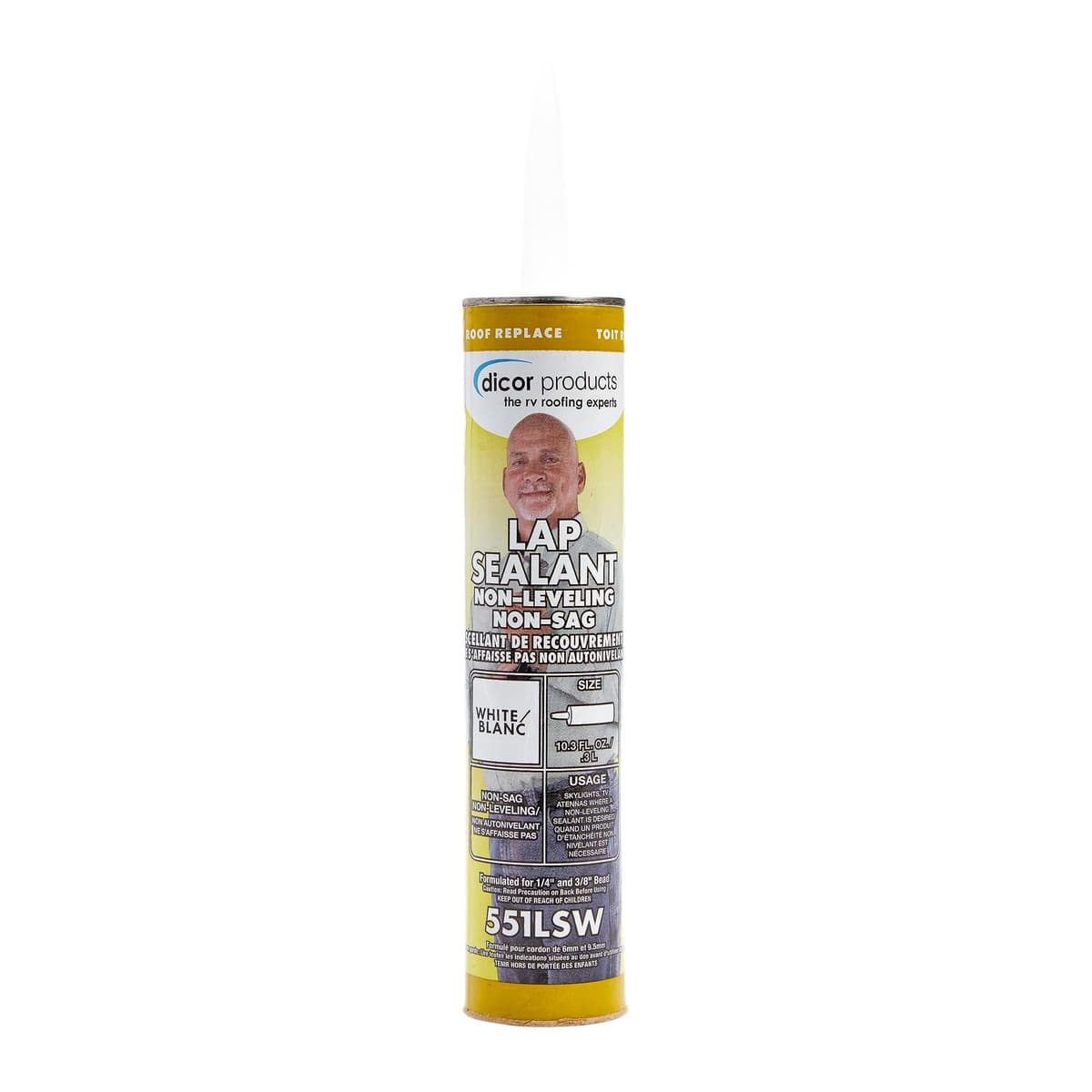 Dicor Non-Leveling Lap Sealant | White, 10.3 oz
