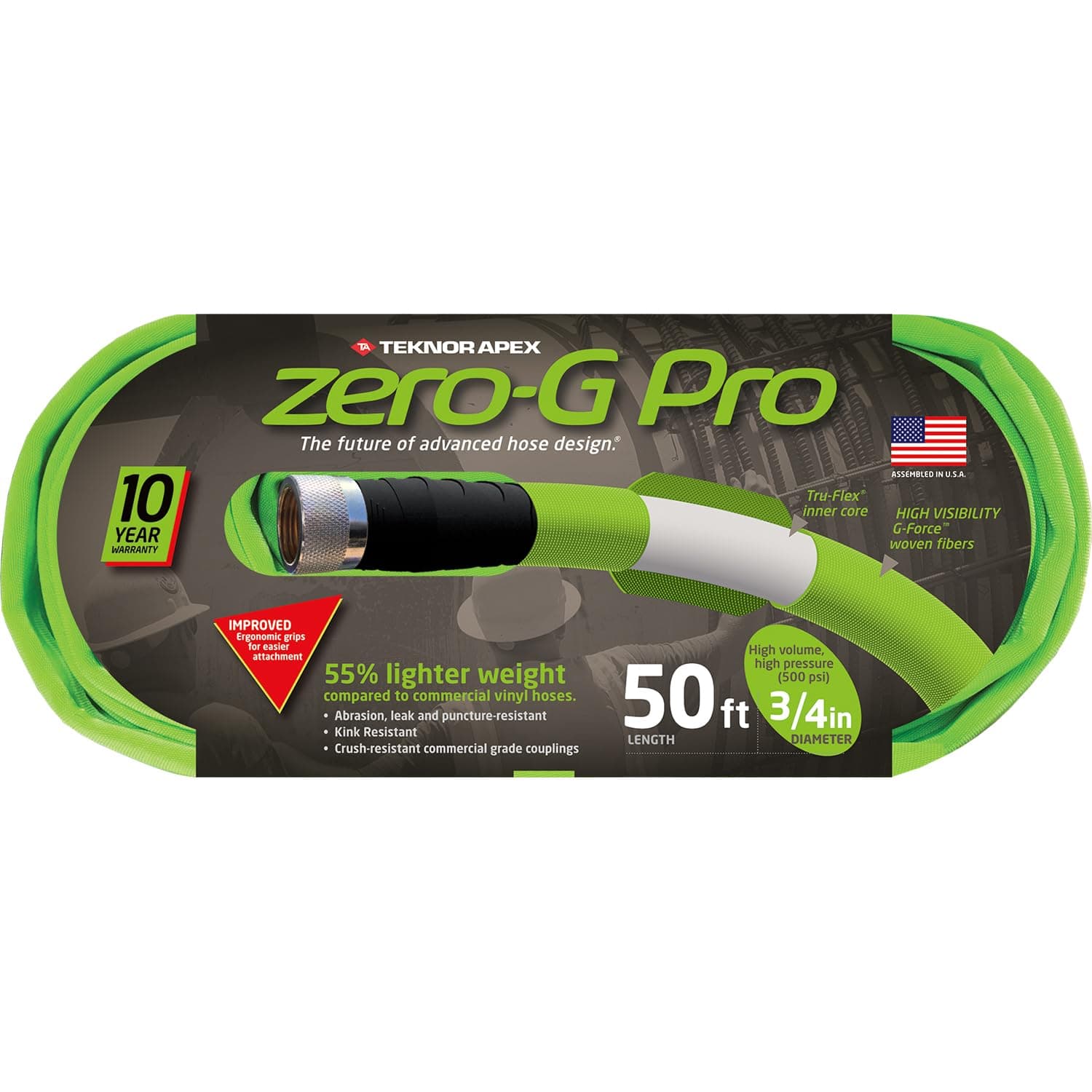 Teknor Apex zero-G Pro Hose, 3/4" x 50' | Lightweight, Crush-Resistant, Drinking-Water Safe