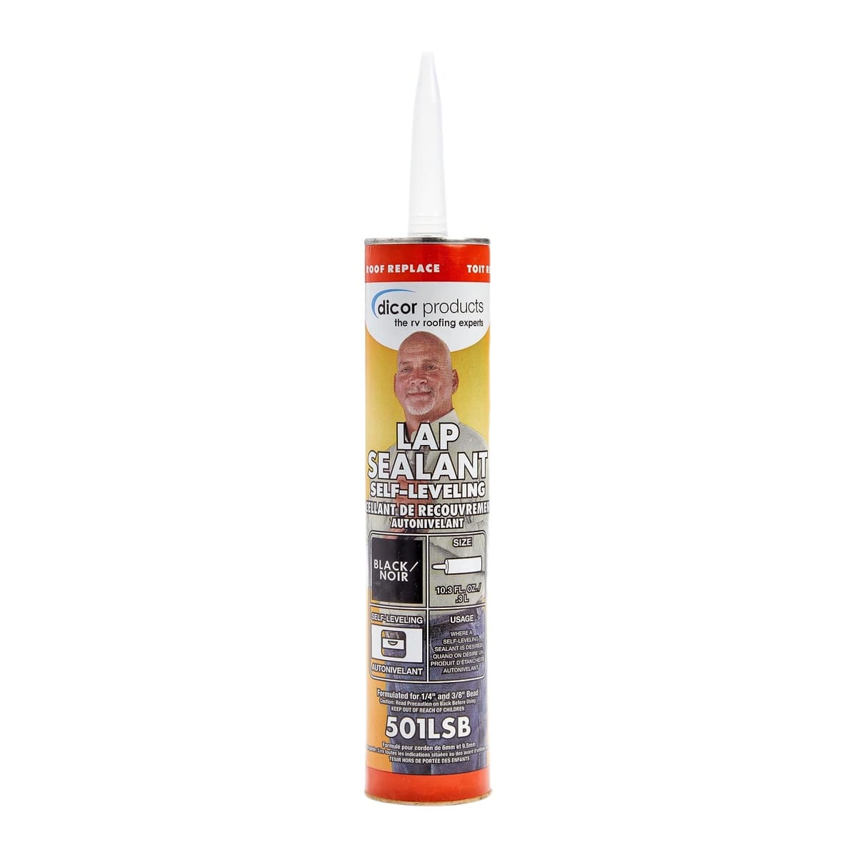 Dicor Self-Leveling Lap Sealant | Black, 10.3 oz