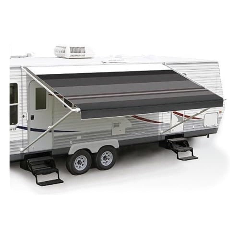 Carefree Fiesta Awning Fabric & Roller Assembly - Camel Shale Fade, 19 ft | Vinyl Canopy, Manual, White Weatherguard