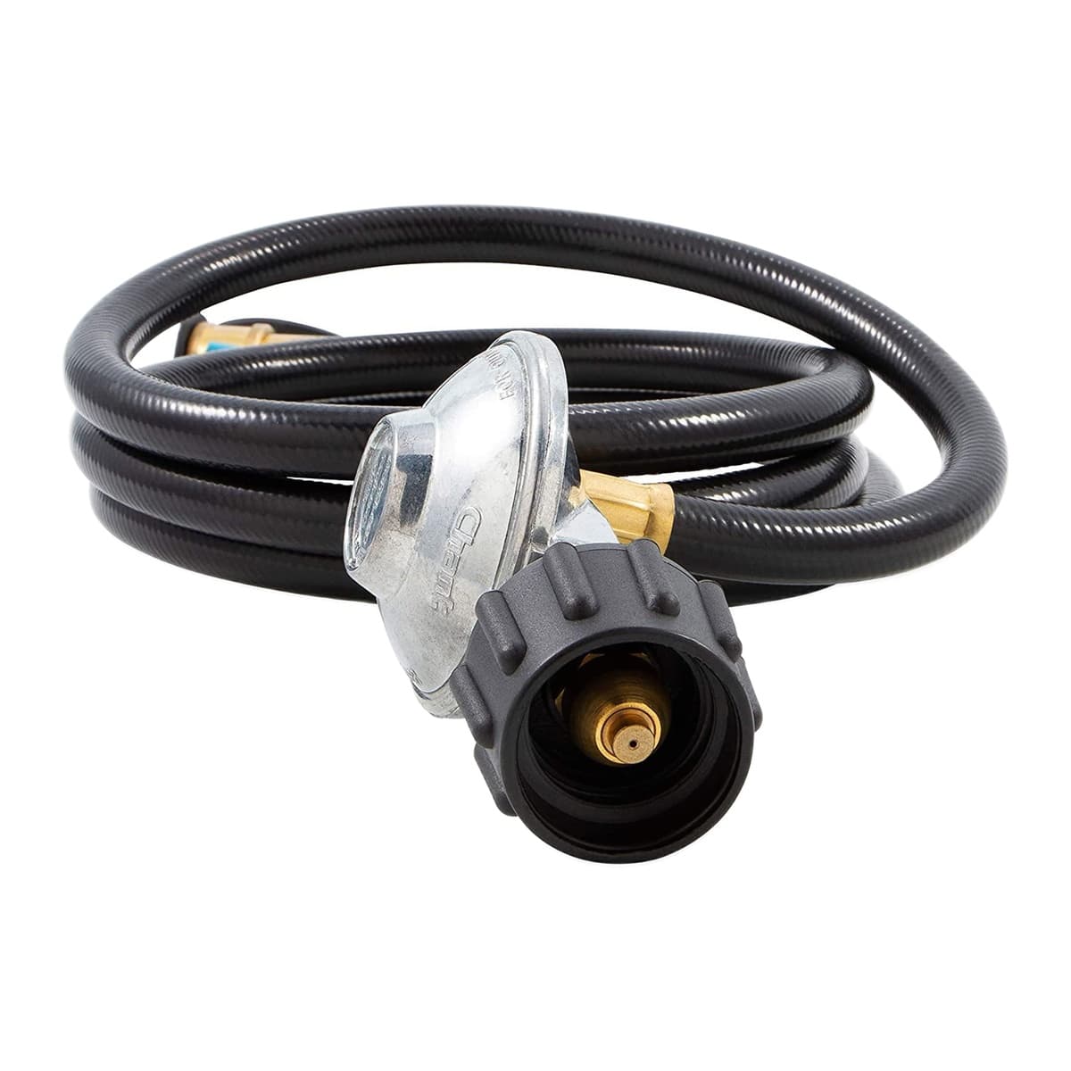 Camco 6-ft Propane Regulator Hose | Female QC x ACME, with Shutoff