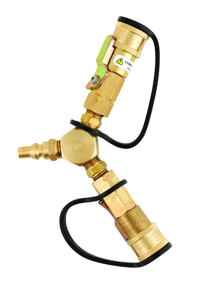 Marshall Excelsior Propane Y-Adapter with Shut-Off | 1/4" Quick-Disconnect