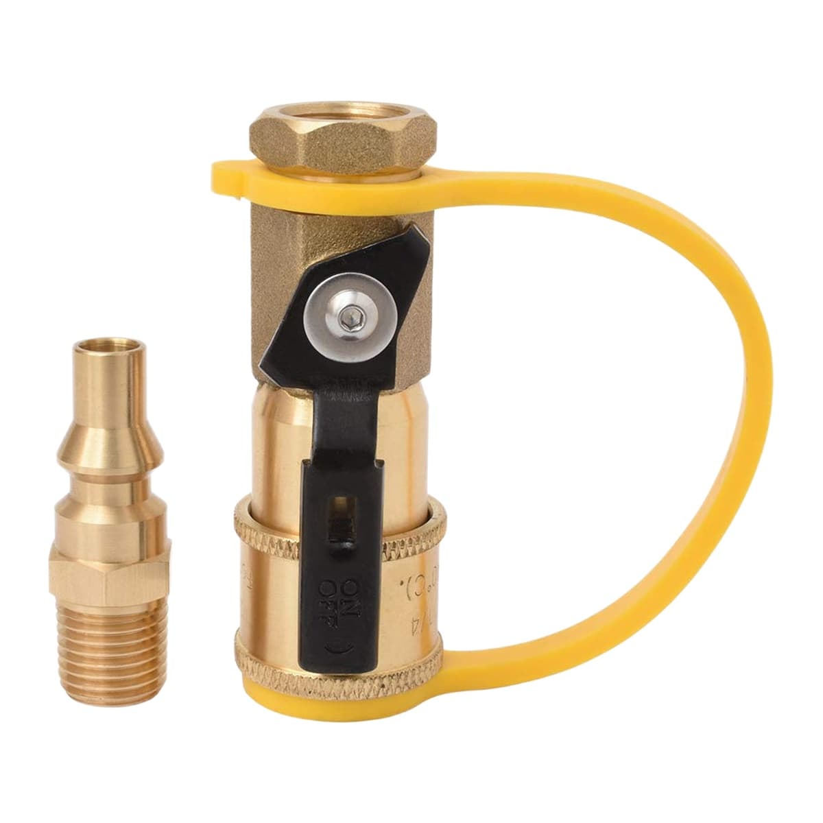 Flame King RV Propane Quick-Connect Adapter, 1/4" (Solid Brass)
