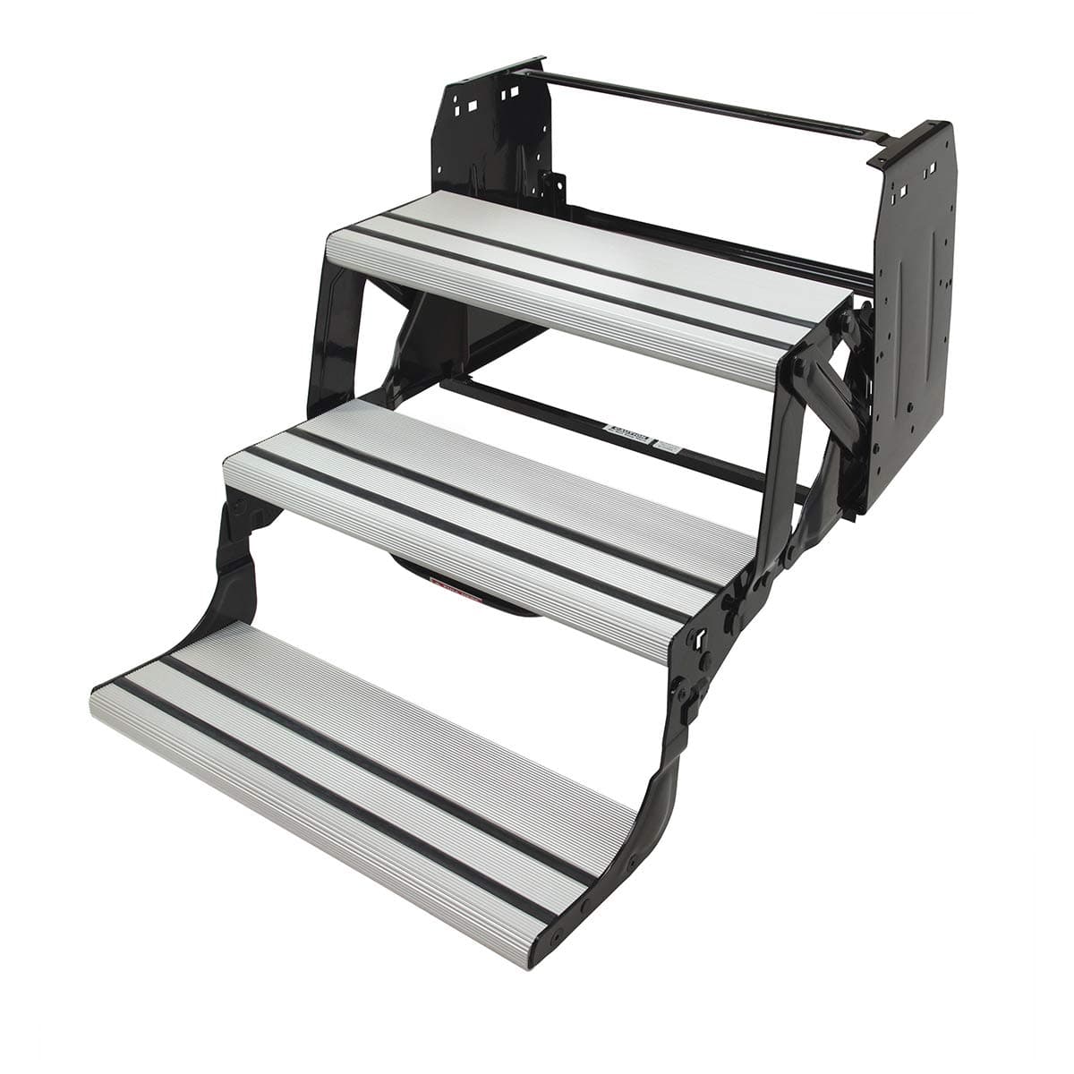 Lippert Alumi-Tread Triple Manual RV Step | Aluminum & Steel, 9" Rise, Black