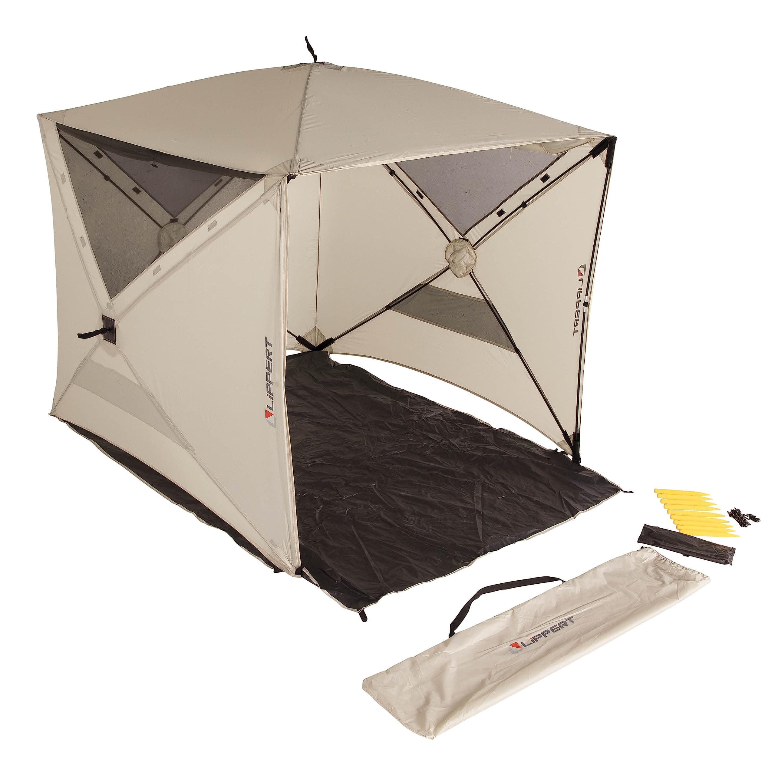 Lippert Picnic Popup Sun Shelter | Cabin Style, UPF 50+, 4-Person, 190T Ripstop Polyester
