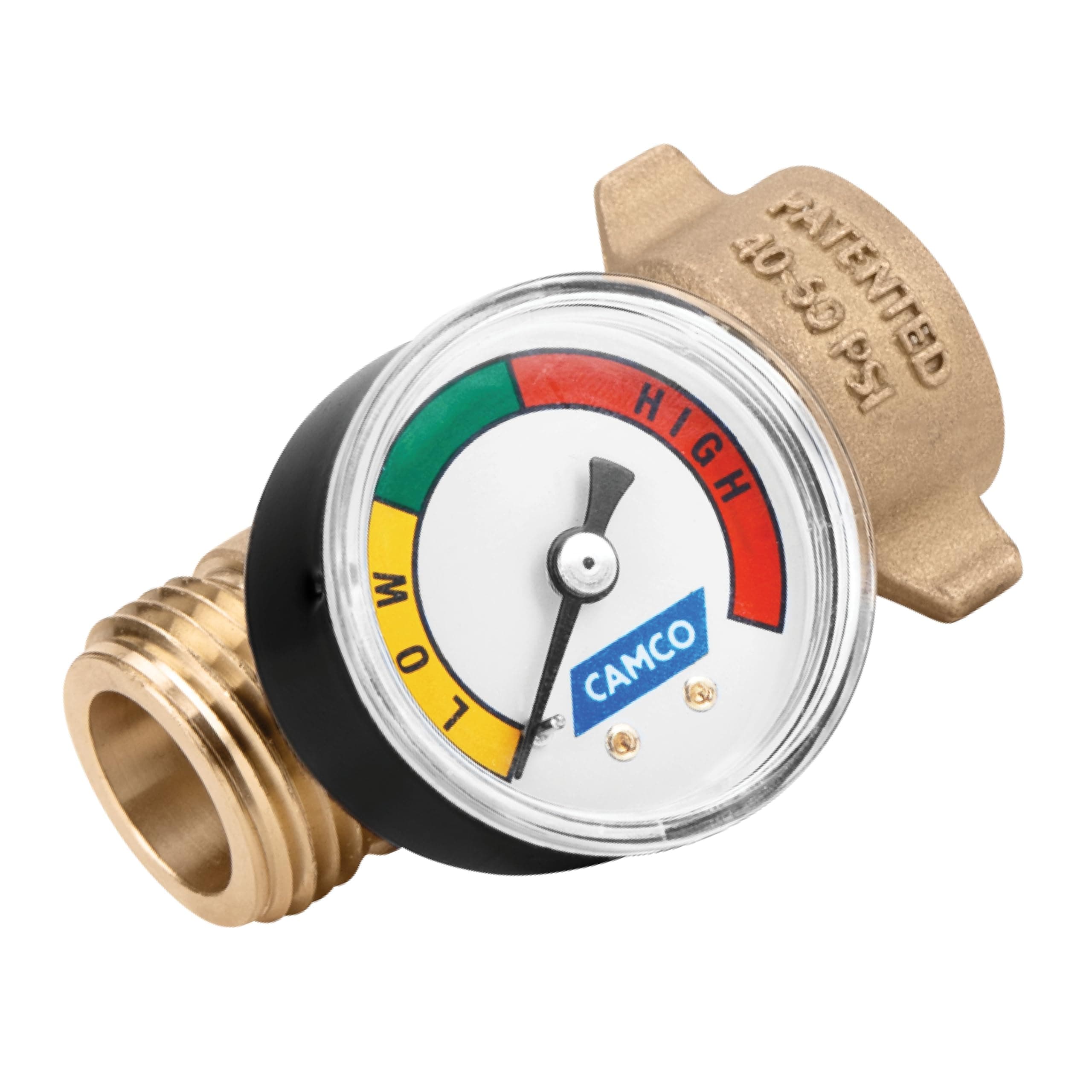 Brass Water Pressure Regulator with Gauge | 40-50 PSI, 3/4" Hose Thread