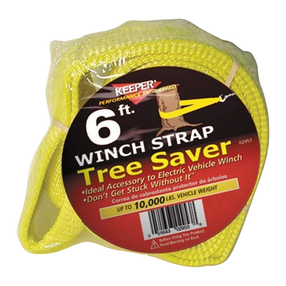 Keeper 3" x 6' Tree Saver Winch Strap, 30,000 lb Break Strength