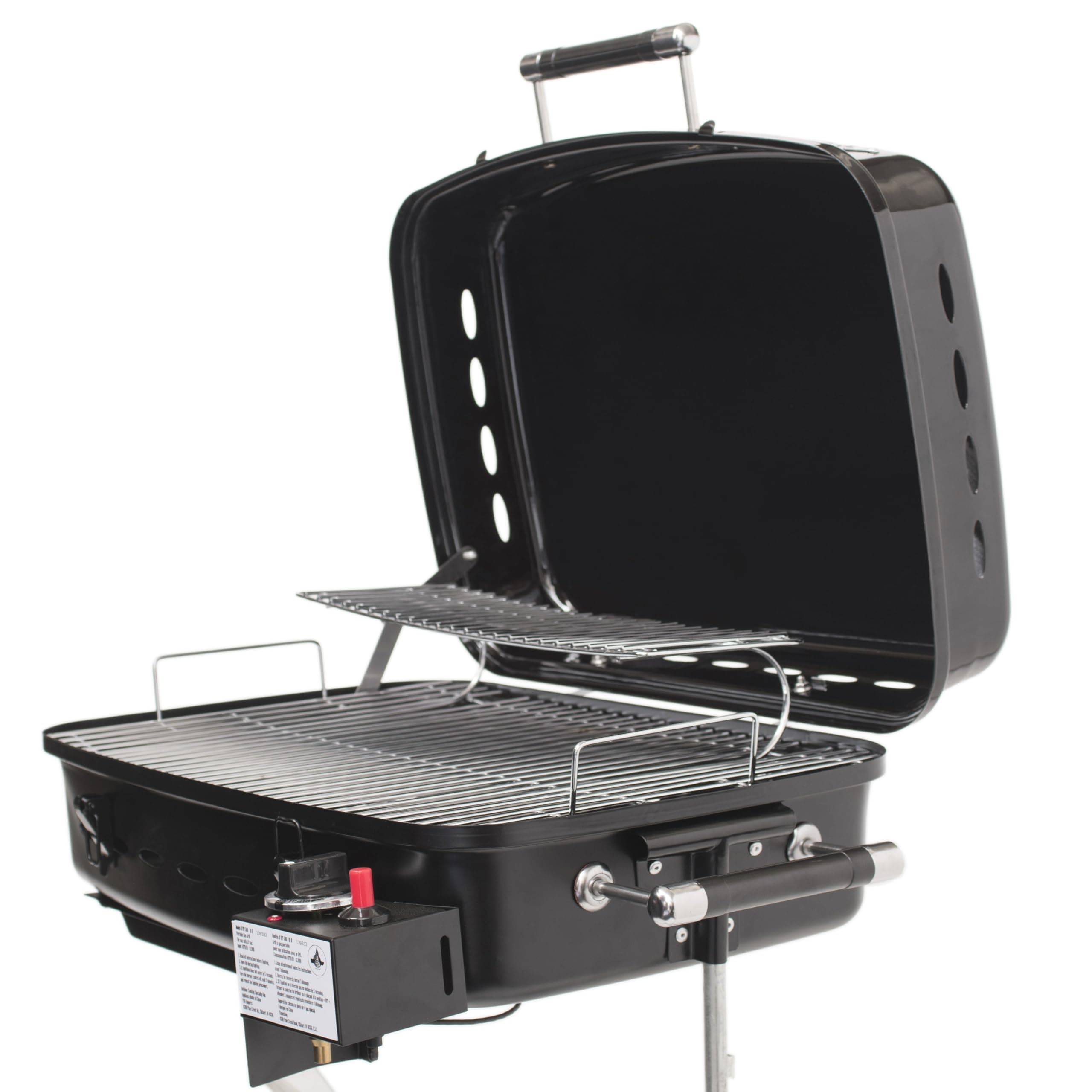 Flame King RV & Trailer Mounted Gas Grill | 214 Sq In, Adjustable Flame, Black