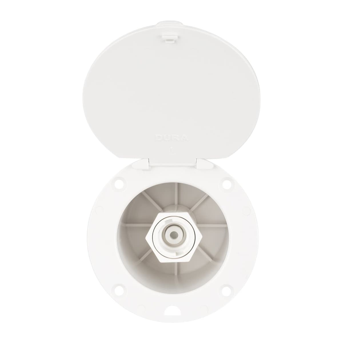 Dura Faucet RV Exterior Spray Dock Port | White