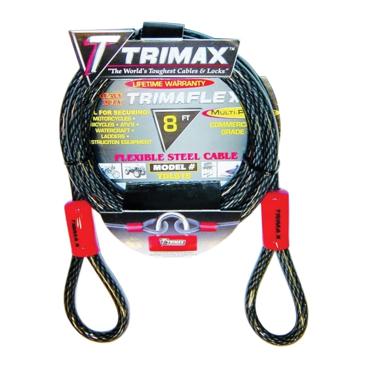 Trimax Trimaflex Dual-Loop Security Cable | 15 ft x 10 mm