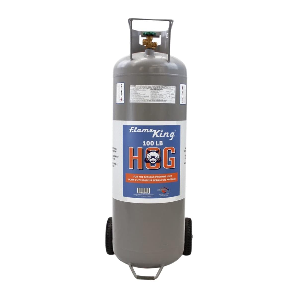Flame King 100 lb Horizontal & Vertical Propane Cylinder with Wheels & Gauge