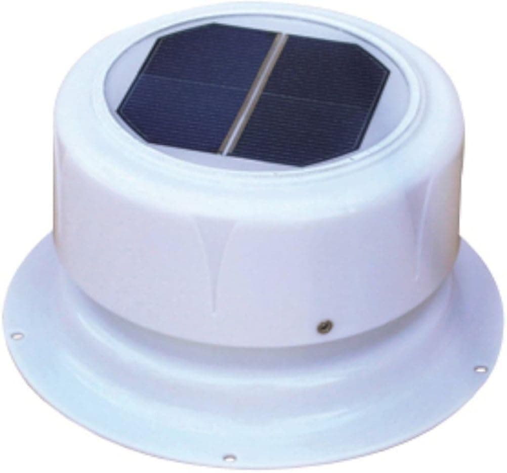 Ultra-Fab Mini Solar Plumbing Vent | Solar-Powered Odor Exhaust, White