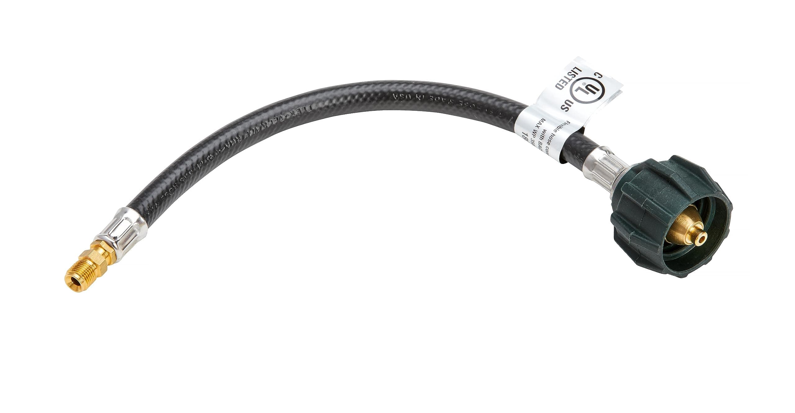 12" LP Gas Pigtail Hose | Type 1 Acme Nut x 1/4" Inverted Flare, UL Listed