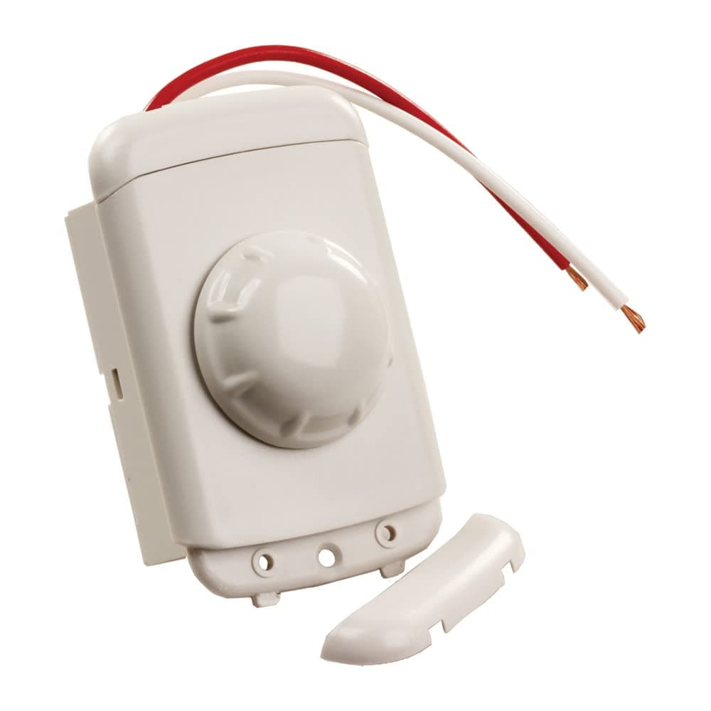 JR Products Rotary Dimmer Switch | White, 12V, 15 Amp