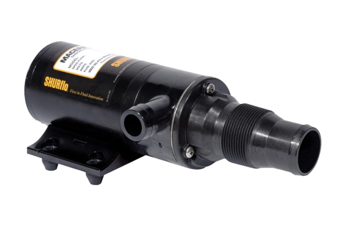 Pentair Shurflo 12V Macerator Waste Pump | 13 GPM, Dual-Blade Grinder, Self-Priming