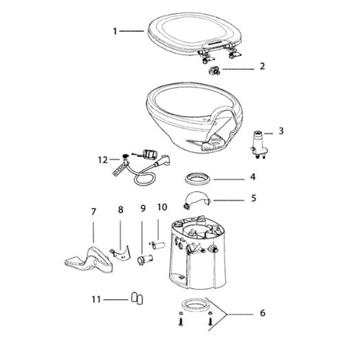 Thetford White Toilet Seat and Cover | RV Toilet Replacement
