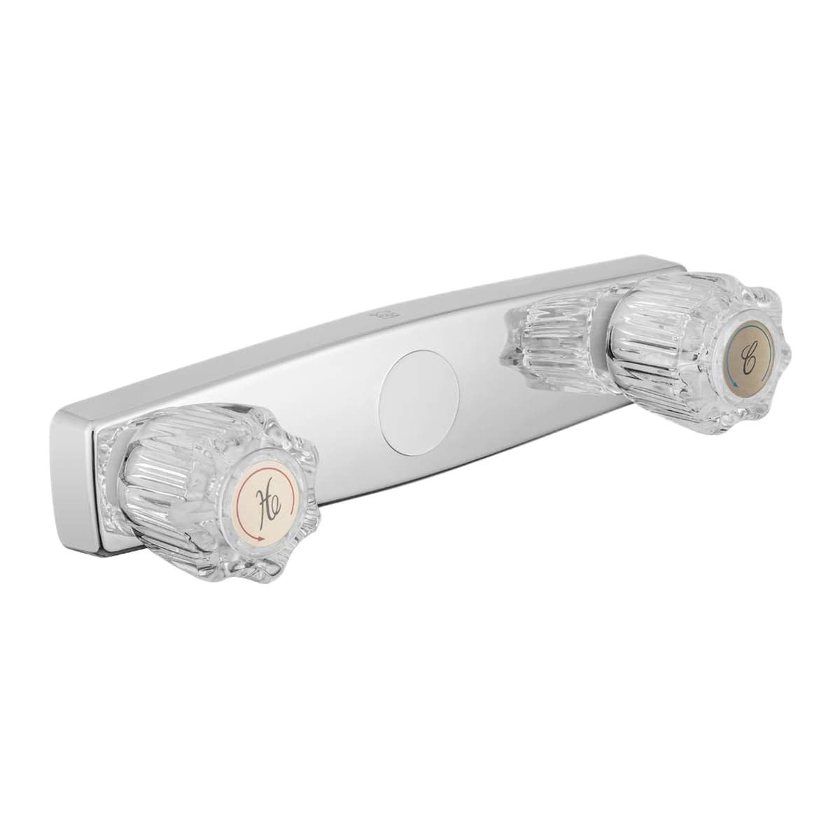 Dura Faucet MH RV Shower Diverter Faucet | Clear Acrylic Knobs, Chrome