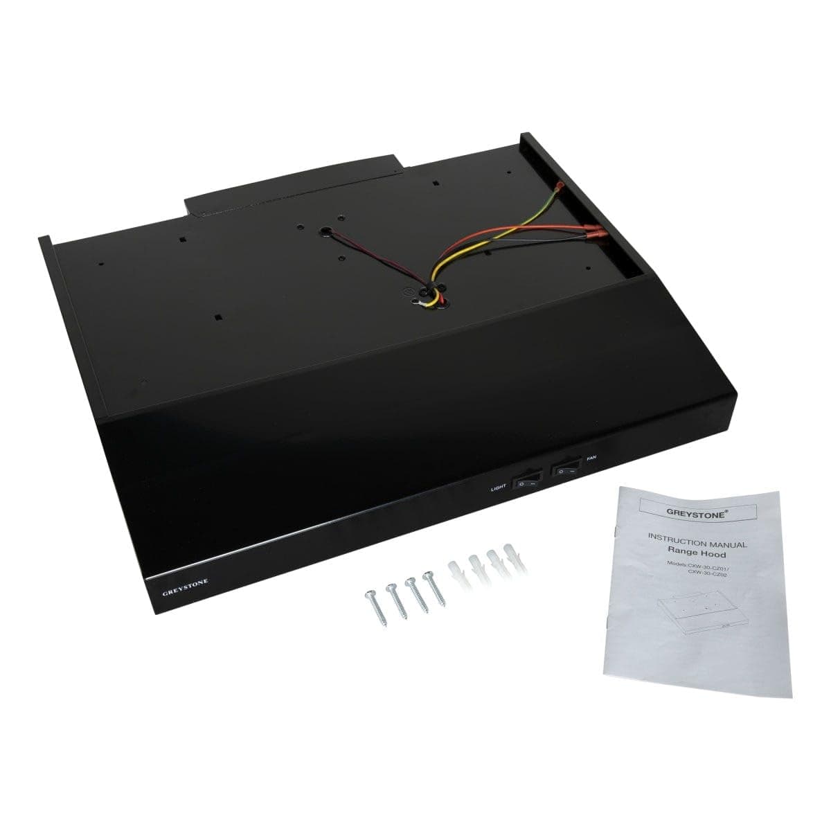 Greystone 22 In. Super Slim Range Hood | Vented, 12V, Dual-Speed, Black