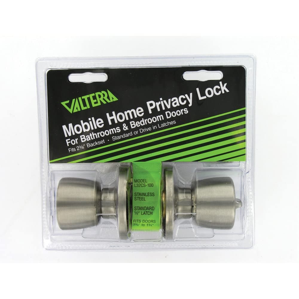 Valterra Privacy Door Lock, Knob x Knob | Stainless Steel, Bathroom/Bedroom