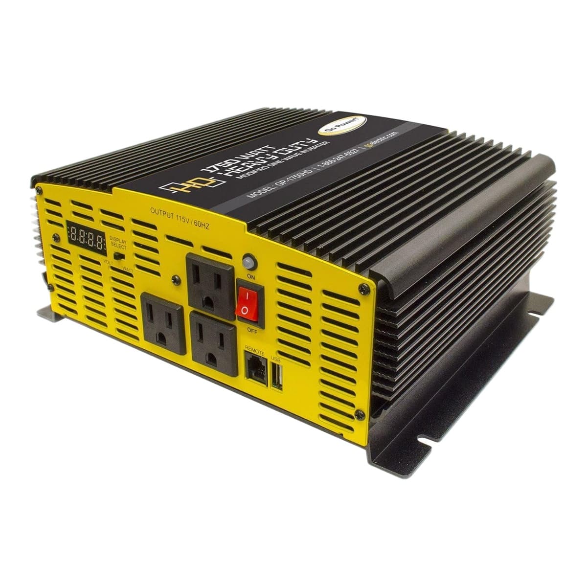 Go Power! GP-1750HD 1750W Heavy-Duty Modified Sine Wave Inverter, 12V