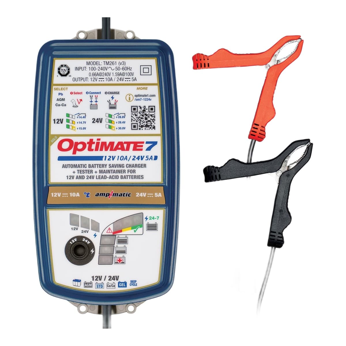 OptiMate 7 12V/24V Charger & Maintainer for Deep-Cycle Batteries