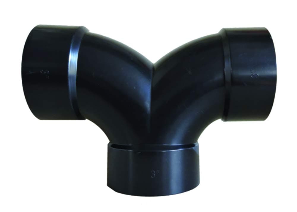 Valterra 3" Double 1/4 Bend DWV Fitting | ABS Hub x Hub Sewer Elbow