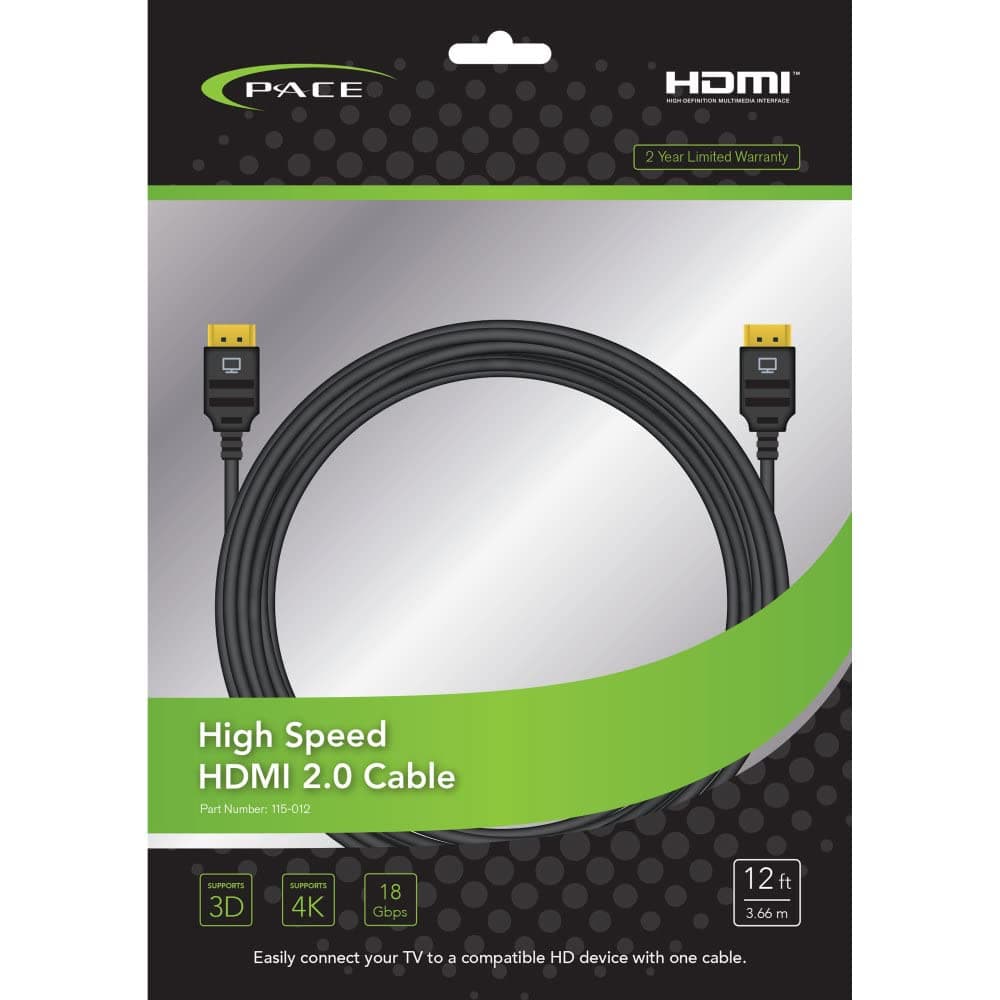 Pace International HDMI Cable | 12 ft., High-Speed, CL3-Rated