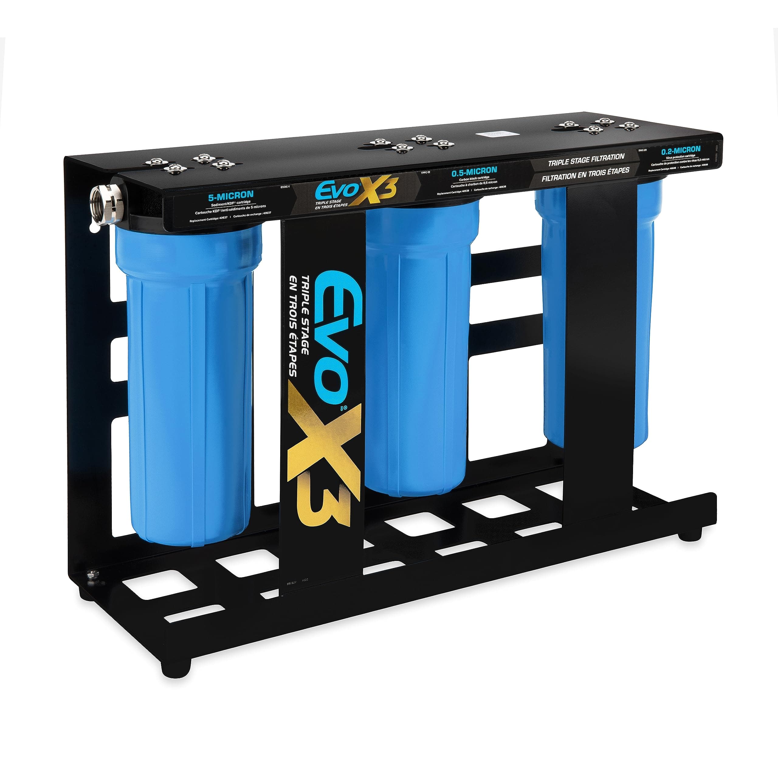 Camco Evo X3 Triple Stage RV Water Filter Kit | 0.2-Micron Filtration