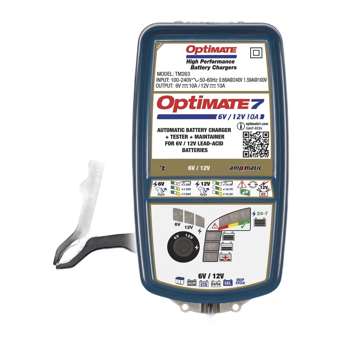 OptiMate 7 6V/12V 10A Charger & Maintainer for Deep-Cycle Batteries