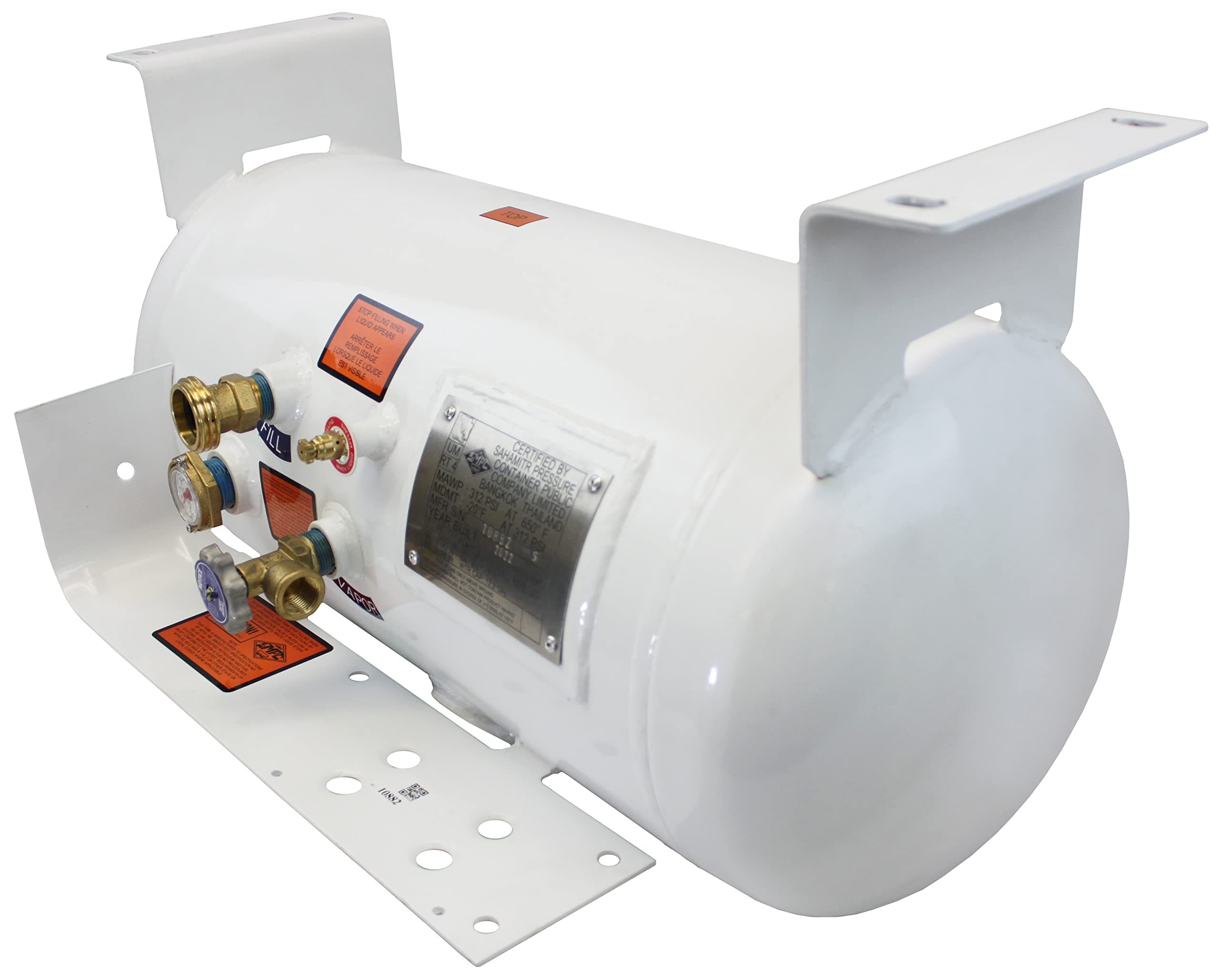 Flame King YSN122 12.2 Gallon ASME Horizontal Propane Tank | 12" x 28", RV & Trailer Mount