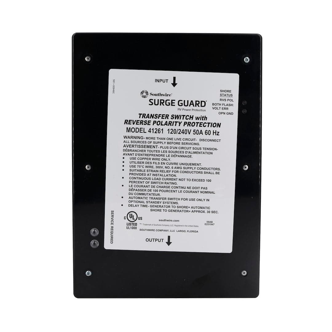 Southwire Surge Guard Entry-Level Transfer Switch | 50A, Reverse Polarity Protection
