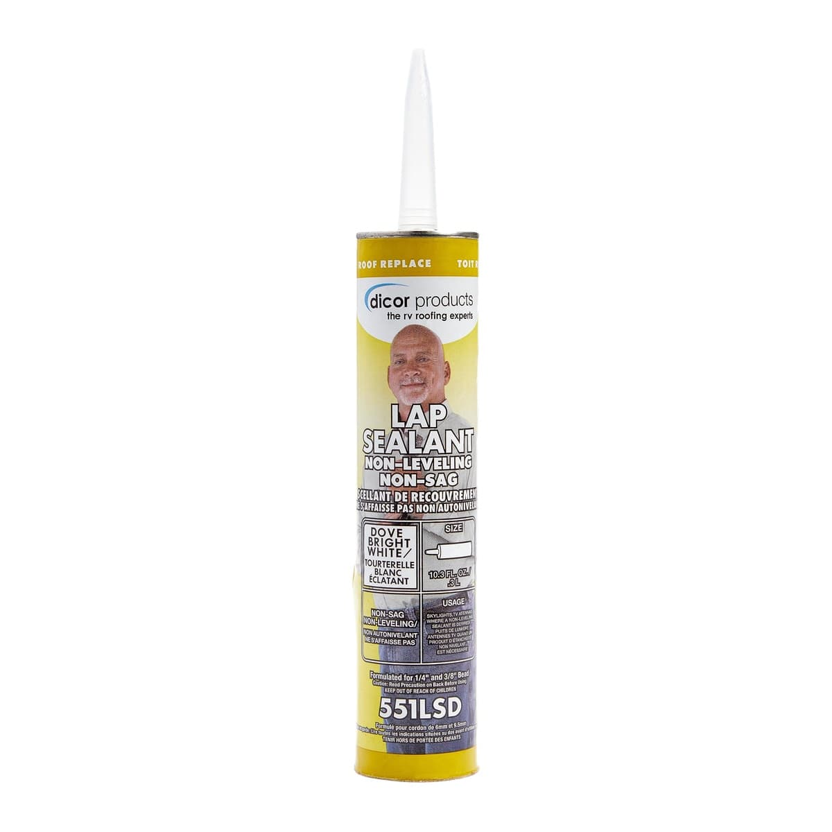 Dicor Non-Leveling Lap Sealant | Dove White, 10.3 oz