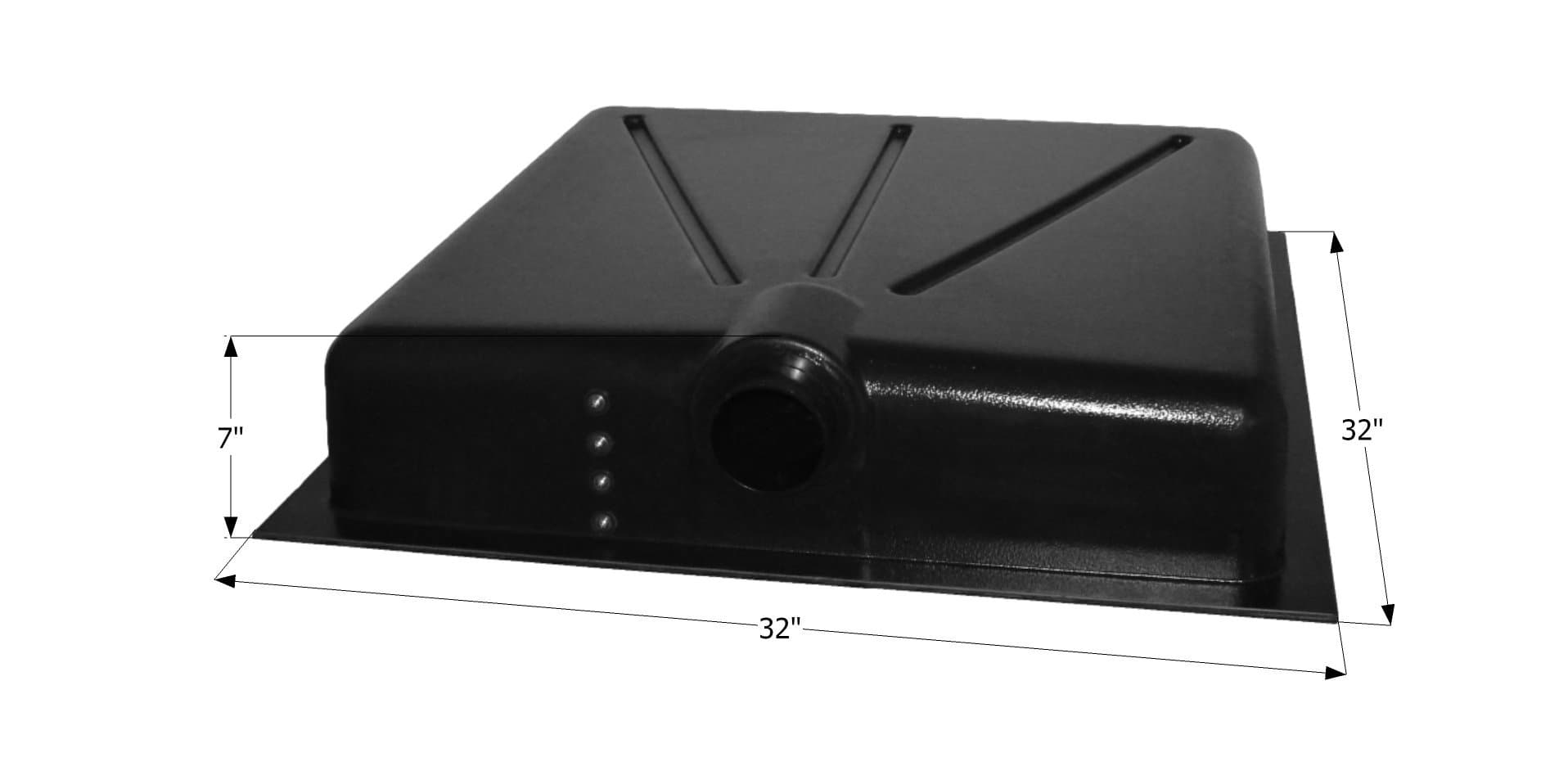 ICON Holding Tank HT165BED | Center-End Drain, 3" Spigot, 4 Level Sensors, 18-Gal