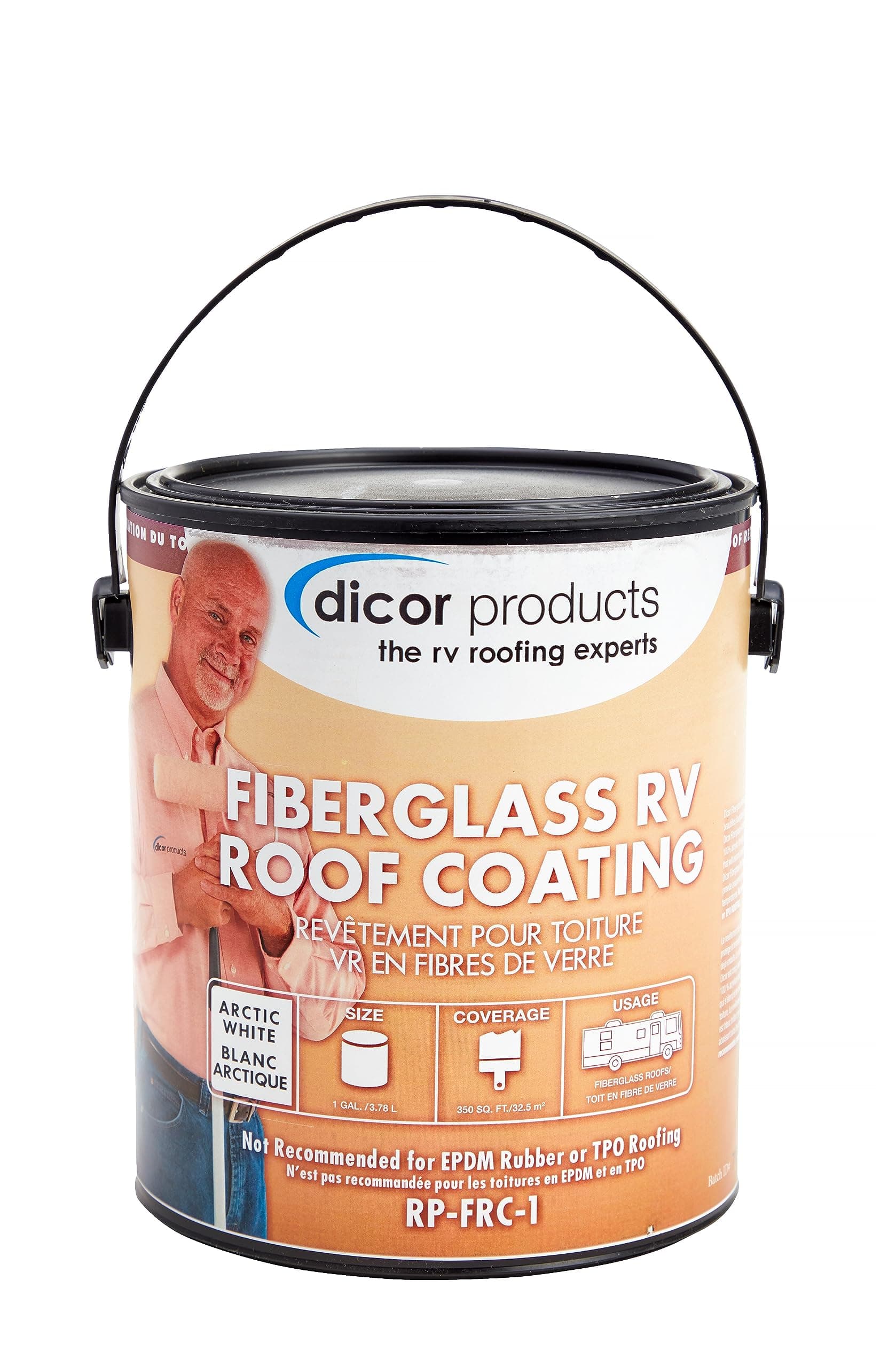 Dicor Acrylic Elastomeric Roof Coating for Metal Roofs | White, 1 Gallon