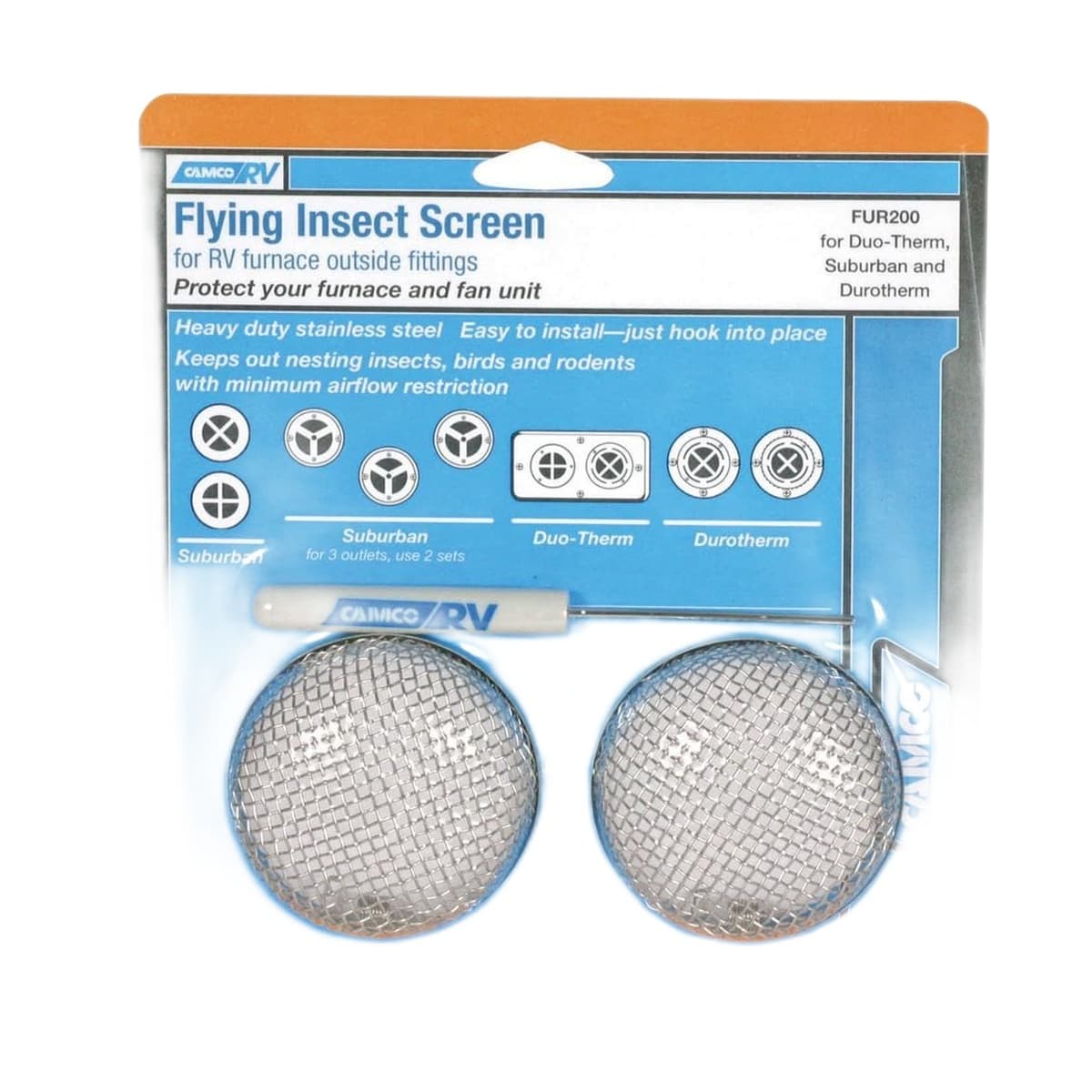 Camco Flying Insect Screen | Duo-Therm & Suburban Furnace (FUR 200), 2-Pack
