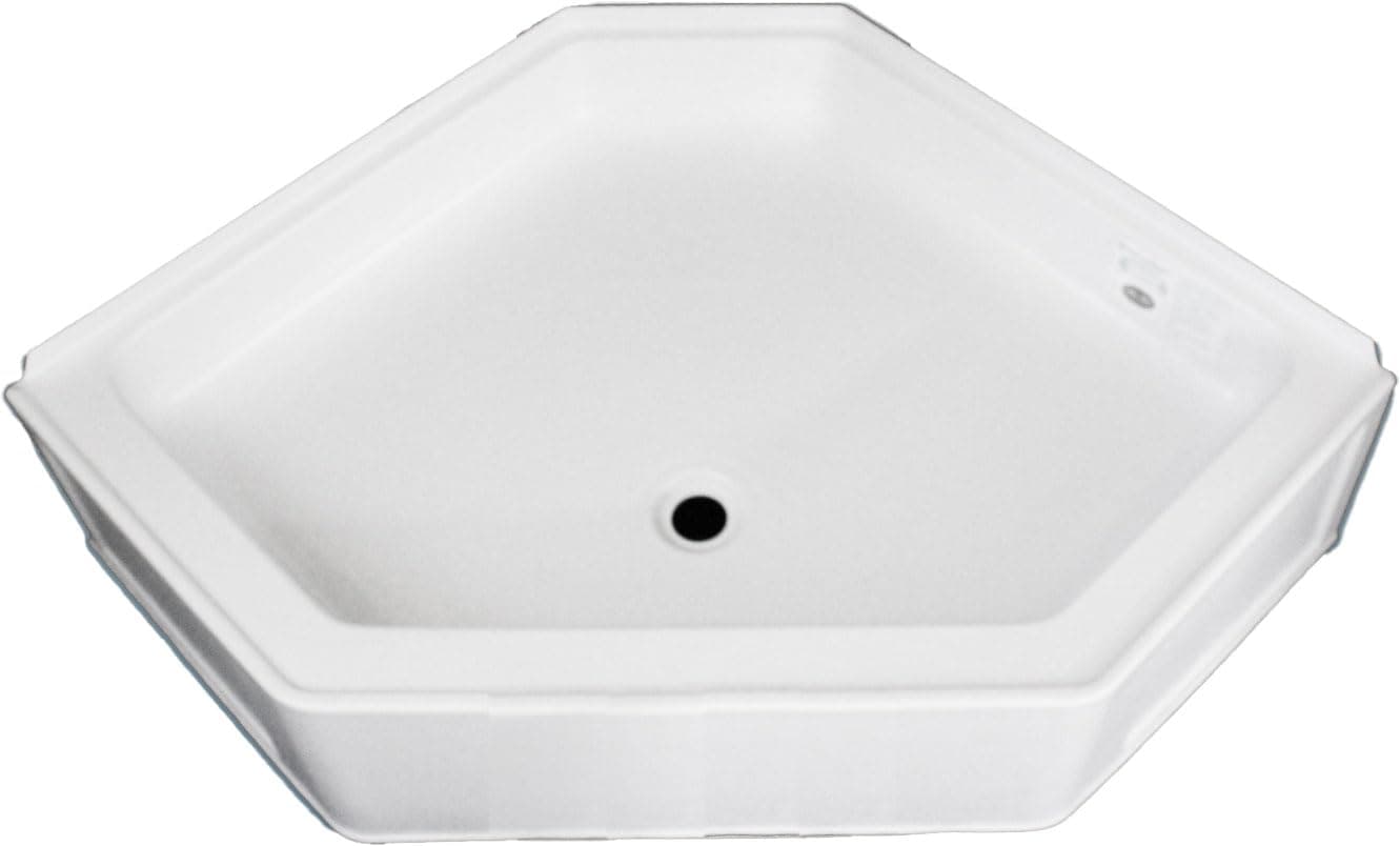 Specialty Recreation Neo-Angle RV Shower Base | 34" x 34", Center Drain, White
