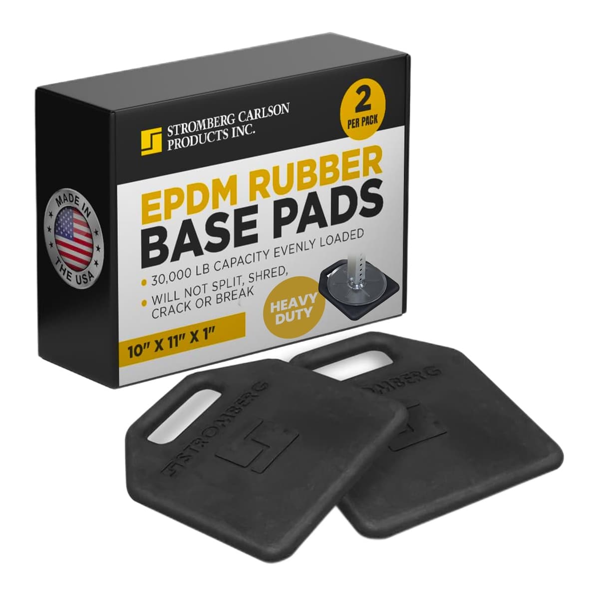 Stromberg Carlson EPDM Jack Pads | 10" x 11" x 1", 2-Pack