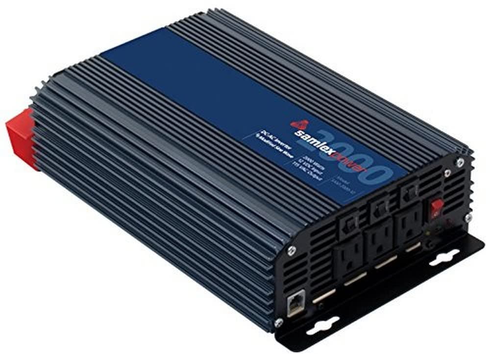 Samlex 2000W Modified Sine Wave Inverter | 12V DC to 115V AC, 3 Outlets